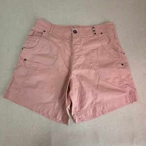 Dash Womens Pink Utility Cargo Shorts Size Medium Elastic Back Cotton Blend